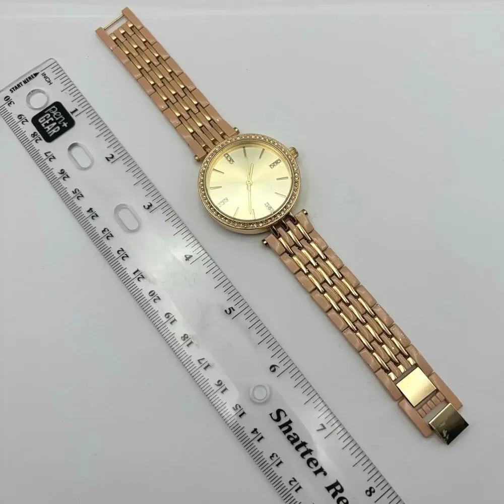 Gold & Pink Crystal Watch
